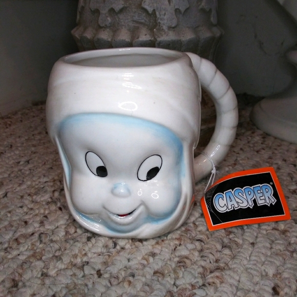 Vintage Casper The Ghost Blue & White Hand Painted Coffee Mug - Picture 9 of 9